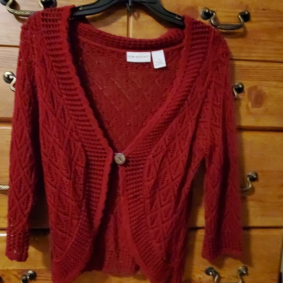 Red sweater cover up - Picture 2 of 3